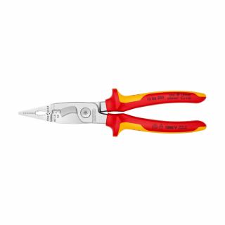 Cleste multifunctional, VDE 1000 V, dezizolare, crimpare ferule, maner multicomponent, pentru electricieni, 200mm,  KNIPEX 13 86 200