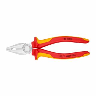 Cleste patent combinat VDE 1000 V, parghie mare, maner multicomponent, 200mm,  KNIPEX 03 06 200