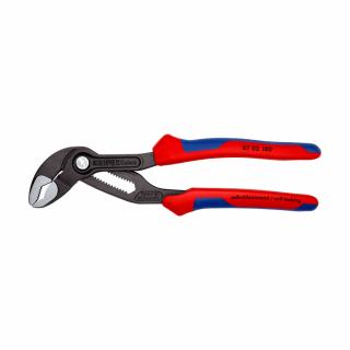 Cleste reglabil KNIPEX Cobra, 180 mm pentru instalatori, cleste papagal, dispozitiv autoblocare, manere multicomponent, cleste aligator, 87 02 180