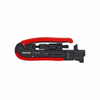 Cleste sertizat prin compresie mufe F, BNC, RCA cablu coaxial KNIPEX 97 40 20 SB, 175 mm