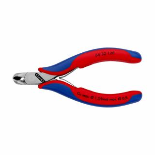 Cleste taietor frontal pentru instalatii electronice, maner plastic, 120mm,  KNIPEX 64 32 120