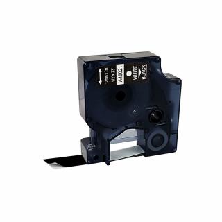 Etichete  12mm x 7m alb negru compatibile Dymo S0720610 45021, pentru gama Dymo Labelamanger si Aimo D1600