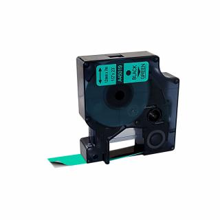 Etichete  12mm x 7m negru verde  compatibile Dymo S0720590 45019, pentru gama Dymo Labelamanger si Aimo D1600