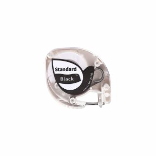 Etichete compatibile Dymo Letratag alb negru 12mm x 4m AIMO S0721660 91201 91221