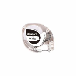 Etichete compatibile Dymo Letratag negru alb 12mm x 4m AIMO S0721660 91201 91221