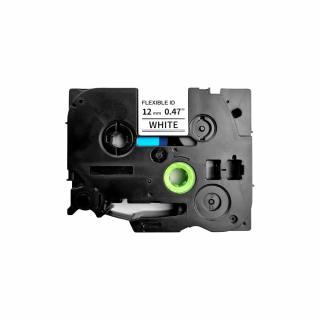 Etichete HQ flexibile compatibile Brother TZe-FX231 12mm x 8m negru alb Caseta Neagra
