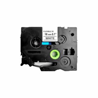 Etichete HQ flexibile compatibile Brother TZe-FX241 18mm x 8m negru alb Caseta Neagra