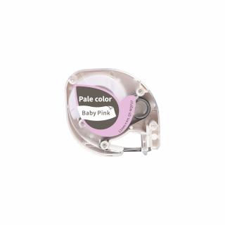 Etichete pastel Dymo Letratag  gri roz pastel compatibile 12mm x 4m AIMO S0721630 91203