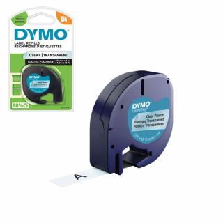 Etichete plastic transparent originale 12mm x 4m DYMO LetraTag plastic 12267 S0721530