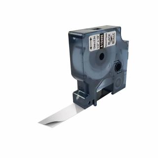 Etichete poliester  argintiu  12mm x 5.5m compatibile Dymo 18486