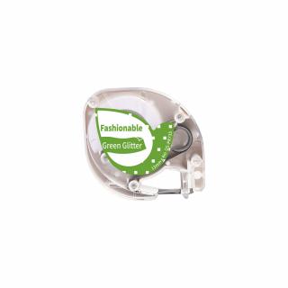 Etichete sclipici Dymo Letratag alb verde compatibile 12mm x 4m AIMO S0721640 91204