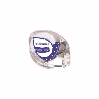 Etichete sclipici Dymo Letratag alb violet compatibile 12mm x 4m AIMO S0721650 91205