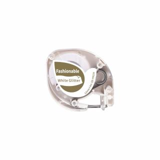 Etichete sclipici Dymo Letratag auriu alb compatibile 12mm x 4m AIMO S0721660 91201 91221