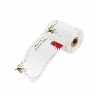 Etichete termice mari 50 x 80 mm model Cadou Craciun pentru imprimanta AIMO Phomemo M110 M200 M220 100 etichete