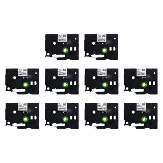 Set 10 Etichete compatible Brother TZe-231 High Quality 12mm x 8m Negru Alb AIMO caseta neagra