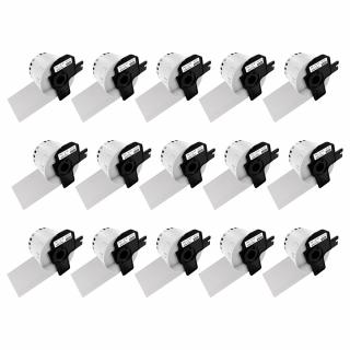 Set 15 Etichete modul continuu DK-22205 albe 62mm x 30.48m suport plastic inclus compatibile Brother DK-22205 DK22205