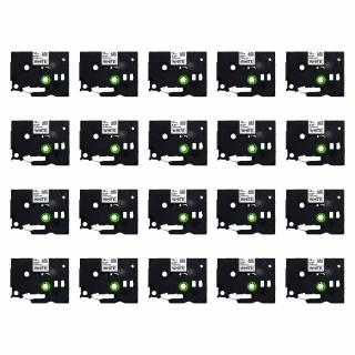 Set 20 Etichete compatible Brother TZe-231 High Quality 12mm x 8m Negru Alb AIMO caseta neagra