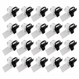 Set 20 Etichete modul continuu DK-22205 albe 62mm x 30.48m suport plastic inclus compatibile Brother DK-22205 DK22205