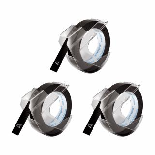Set 3 Etichete embosabile DYMO Omega 9mm x 3m negru S0898130 S0847720 S0847730 520109