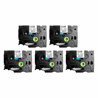 Set 5 Etichete SG compatibile Brother TZe-231 12mm x 8m negru alb Sanco Grup SG