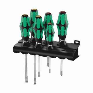 Set 6 x Surubelnita electrician Wera 334 cap Lasertip maner verde antirostogolire 05105650001