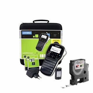 Set Aparat etichetat  DYMO LabelManager 280 kit cu servieta si 1 banda etichete originala DYMO LabelManager D1 12mm x 7m negru alb S0968990 2091152