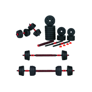 Set gantera haltera Orion negru rosu, greutate 30 kg