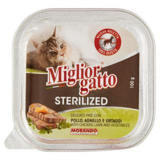 Mancare de pisici MIGLIORGATTO cu pui, AGNELLO E ORTAGGI 100G