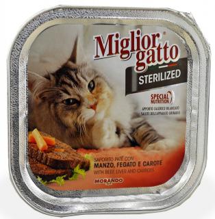 MANCARE DE PISICI MIGLIORGATTO MANZAT, FICAT SI MORCOV 100G