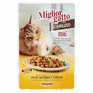 MANCARE DE PISICI MIGLIORGATTO POLLO TACCHINO E VERDURE 85G