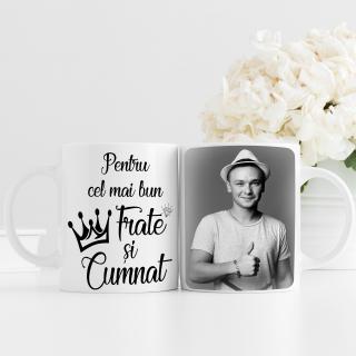 Cana personalizata cu poza si model Pentru cel mai bun frate