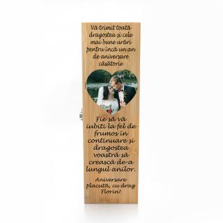 Cutie de vin personalizata Premium cu model Aniversare Casatorie