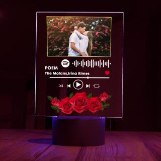 Lampa 3D LED personalizata cu  poza model QR Melodia noastra