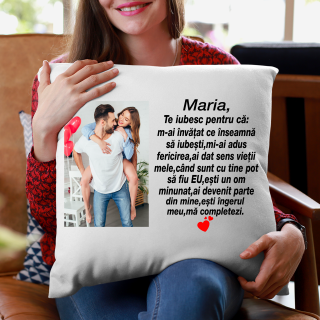 Perna personalizata model cu o poza si textul   Te iubesc