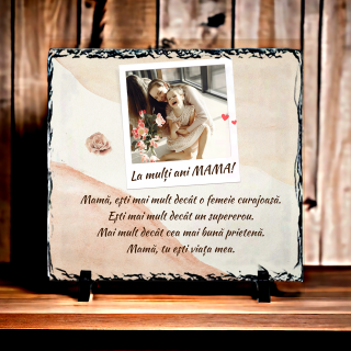 Placa ardezie personalizata cu poza si text model mama