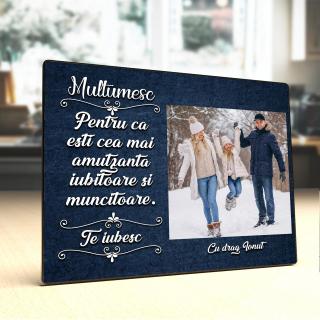 Placheta Personalizata lemn O poza si text Pentru Iubita