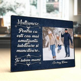 Placheta Personalizata lemn Pentru Mama O poza si text