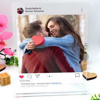 Placheta Plexiglas Premium personalizabila cu poza si text,model instagram