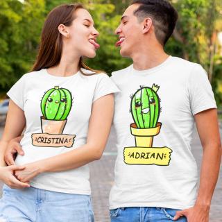 Set tricouri cuplu  Cactus cu nume