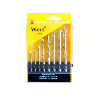 Set burghie pentru beton Wert 3502, O3-10 mm, 8 piese