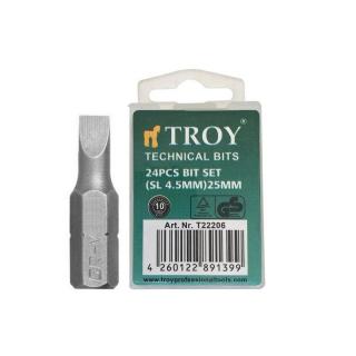 Set de biti drepti Troy 22206, SL4.5, 25 mm, 24 bucati