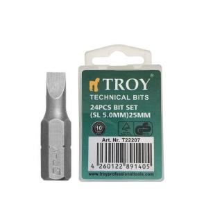 Set de biti drepti Troy 22207, SL5, 25 mm, 24 bucati