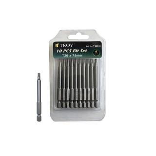 Set de biti torx Cr-V Troy 22242, T20, 75 mm, 10 bucati