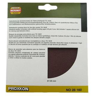 Set discuri abrazive autoadezive pentru  TG 125 E Proxxon 28160, O125 mm, granulatie 80, 5 bucati