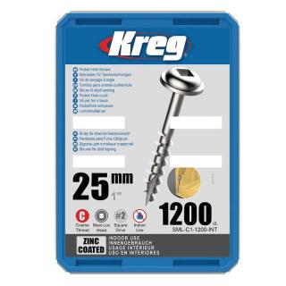 Set holtsuruburi pentru gauri in lemn Kreg SML-C1-1200, O8x25 mm, 1200 bucati