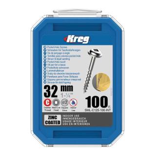 Set holtsuruburi pentru gauri in lemn Kreg SML-C125-100, O8x32 mm, 100 bucati