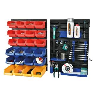 Set panouri si tavite pentru organizare scule Mannesmann 41555, 43 piese