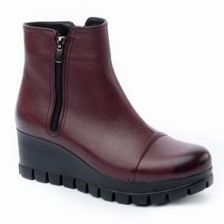 Botine din piele 105 bordo