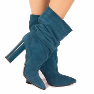Botine piele naturala 920 Albastru
