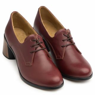 Pantofi din piele naturala 594 Bordo